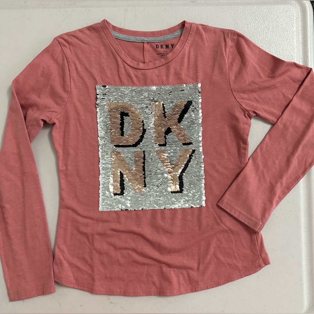 DKNY pink long sleeve shirt.